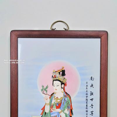 TRANH SỨ KHUNG GỖ – QUAN THẾ ÂM BỒ TÁT